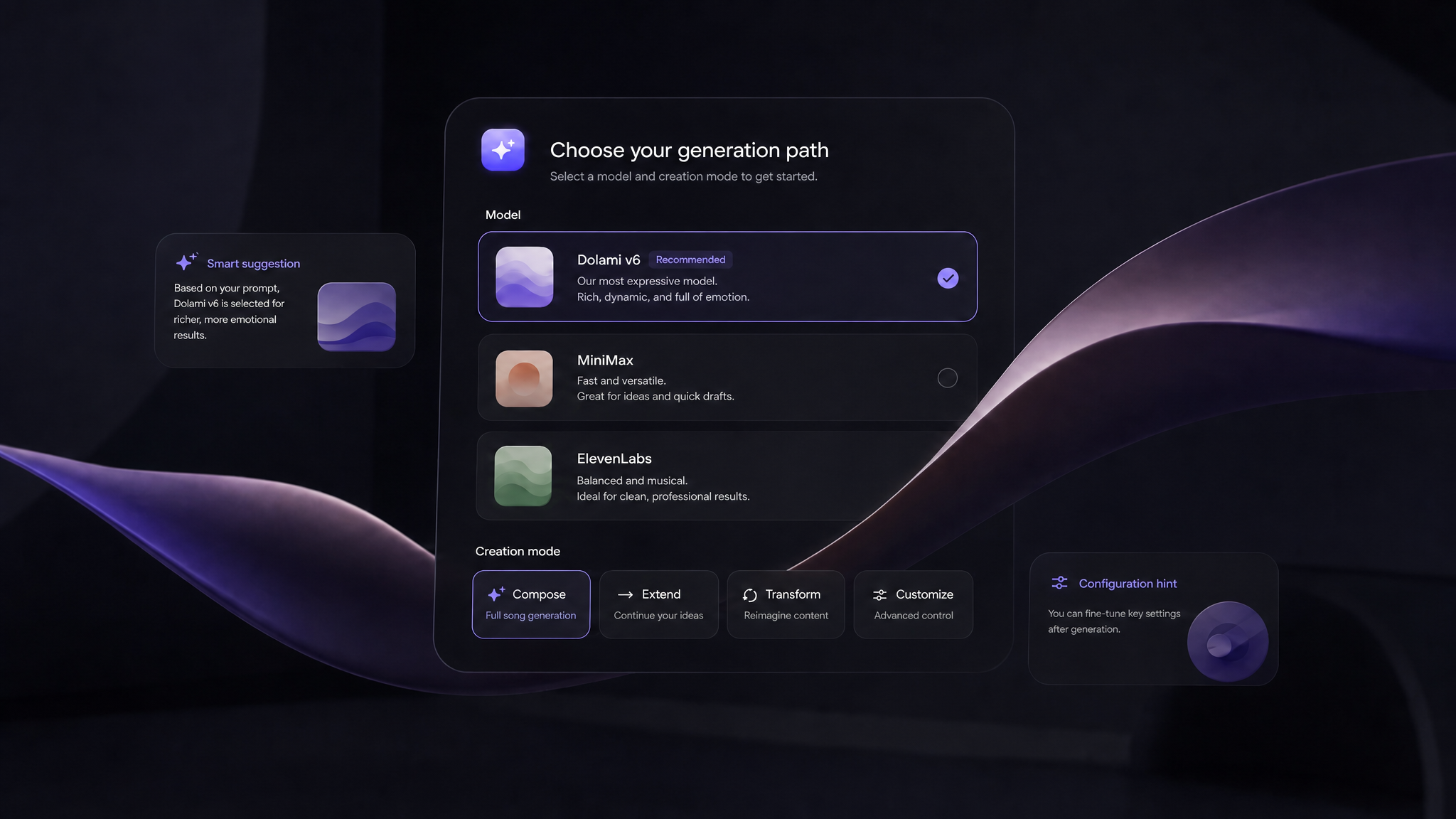 Choose A Creation Mode
